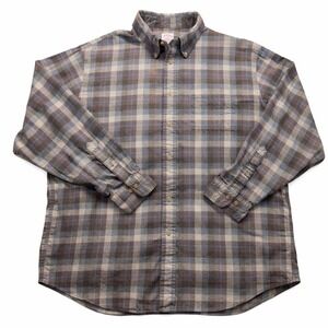 Brooks‎ Brothers Mens XL Plaid Flannel Shirt Madison Fit Brown Gray Cotton